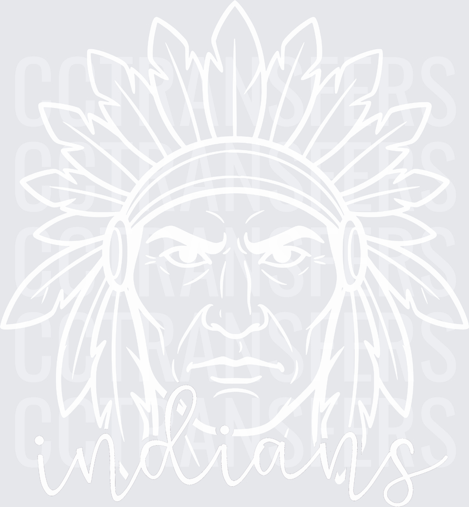 Native Warrior Headdress Indians Script DTF