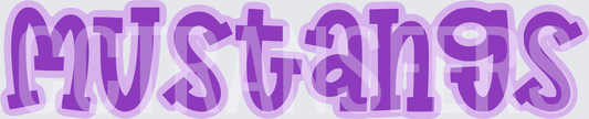 Purple Mustangs Bold Bubble Font Lettering (DTF)