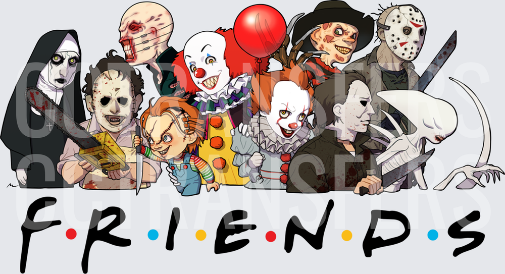 Horror Icon Squad FRIENDS Logo Mashup (DTF)