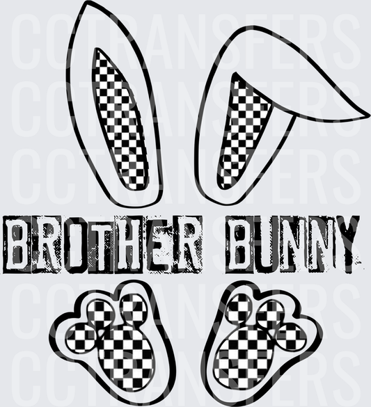 Brother Bunny Checkered Ears and Feet Easter (DTF)