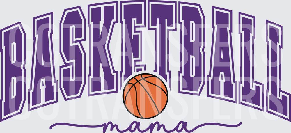 Purple Arched Basketball Mama Script Design (DTF)