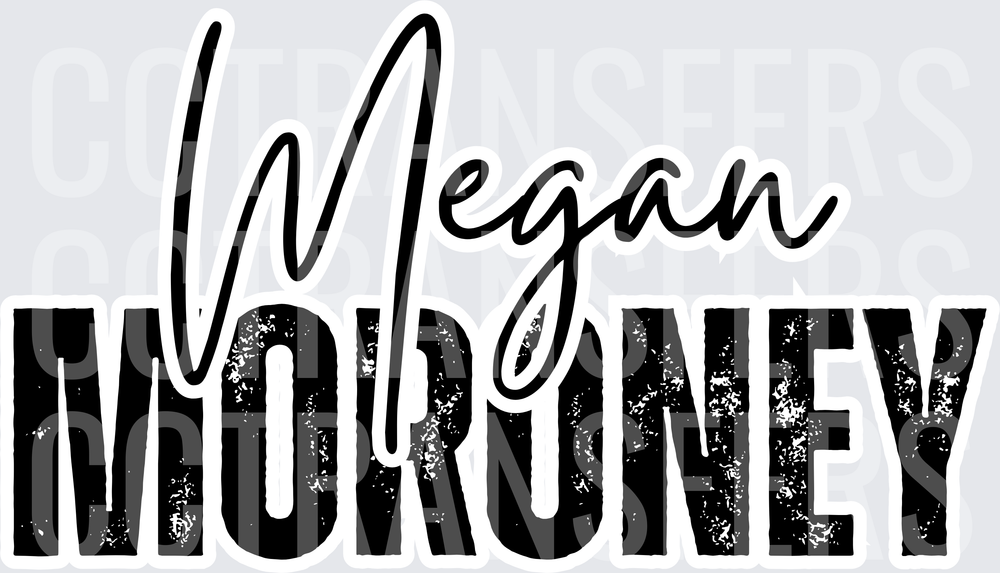Script and Distressed Bold Text (DTF)