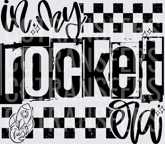In My Rocket Era Checkered Grunge Space Launch (DTF)