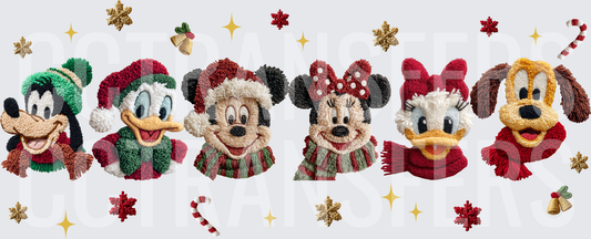 Fluffy Yarn Christmas Mouse Duck Dog Friends Holiday (DTF)