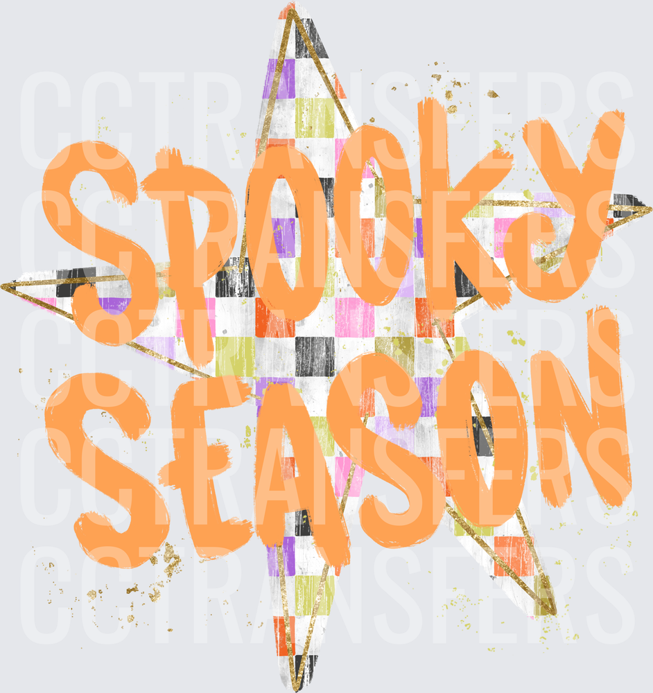 Spooky Season Colorful Patchwork Star Halloween (DTF)