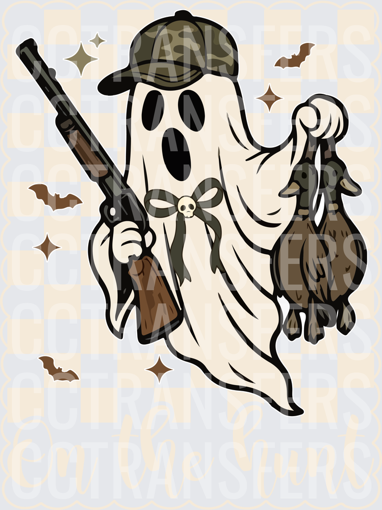 On The Hunt Ghost Duck Hunter Camo Hat Shotgun (DTF)