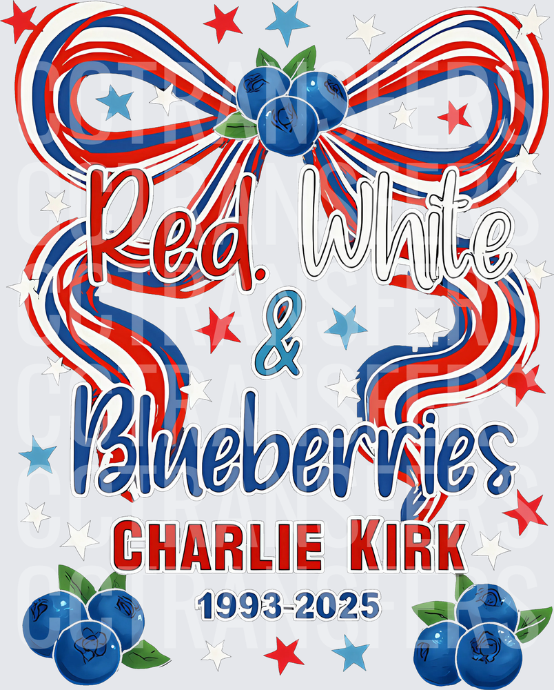 Red White & Blueberries Patriotic Bow Stars 1993-2025 (DTF)