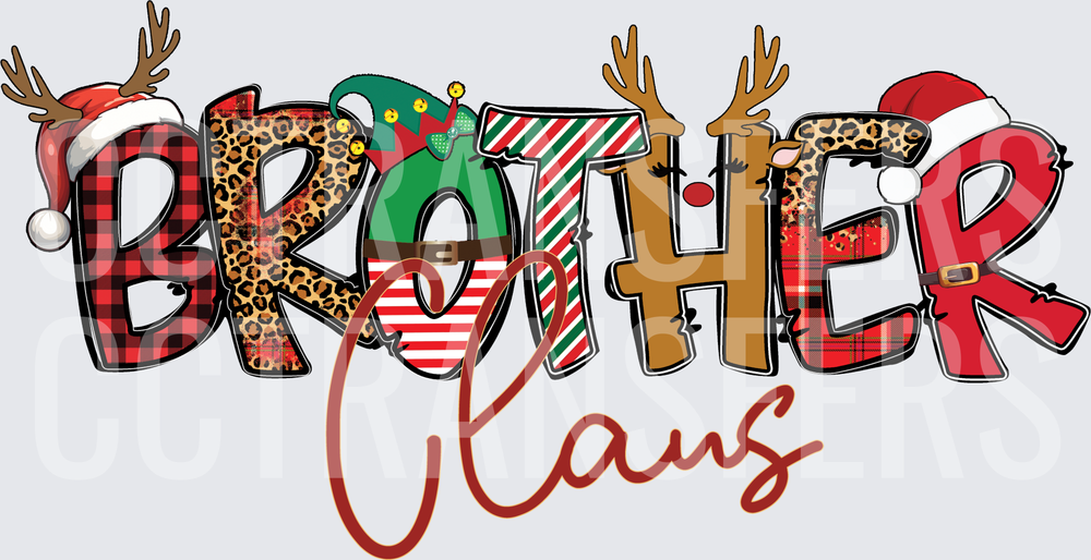 Brother Claus Christmas Holiday Lettering Design (DTF)
