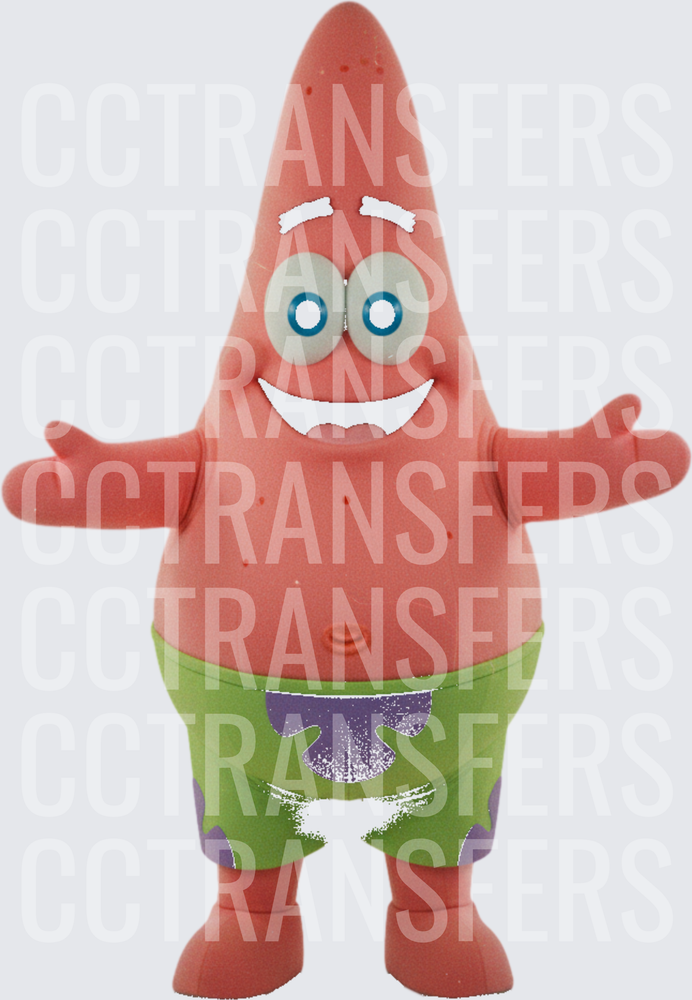 Smiling Pink Starfish Character Arms Wide Open 3D Toy (DTF)