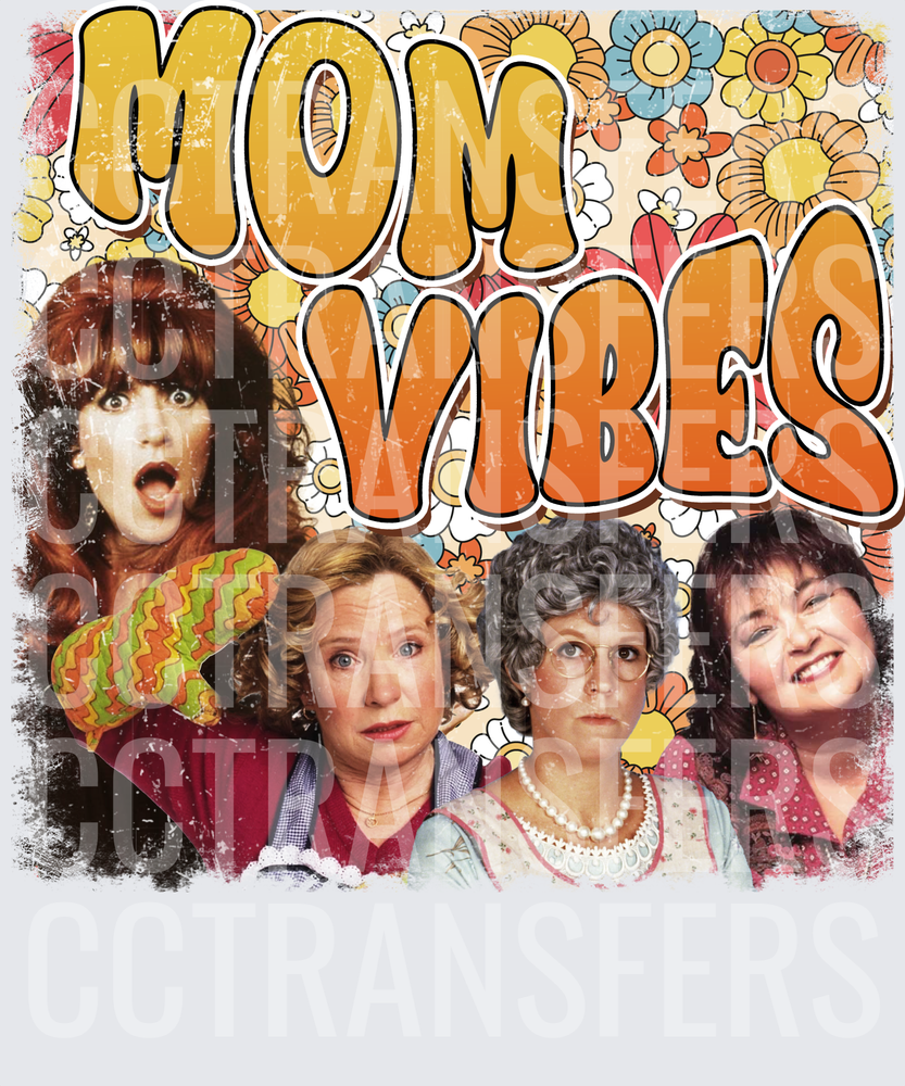 Mom Vibes Retro Floral TV Moms Collage (DTF)