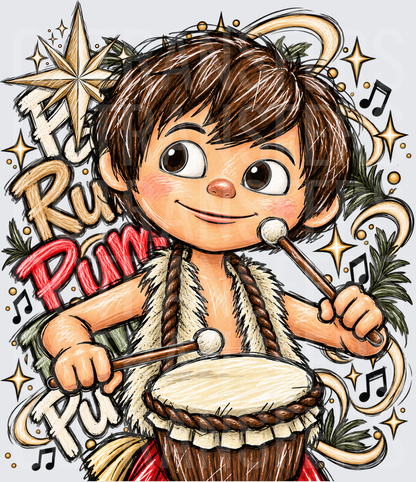 Rum Pum Pum Little Drummer Boy Christmas Star (DTF)