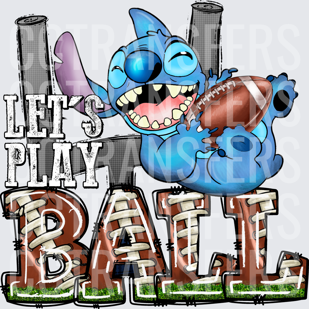 Let's Play Ball Blue Alien Football Fan (DTF)