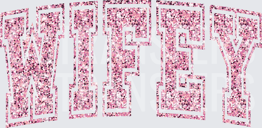 Pink Glitter Varsity Letter WIFEY (DTF)