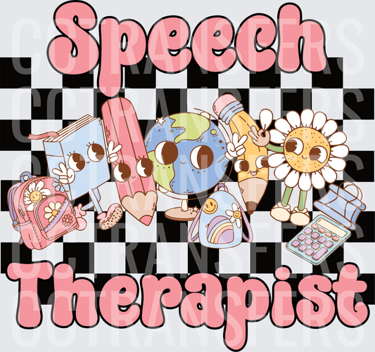 Speech Therapist Retro Groovy Kawaii School Characters (DTF)