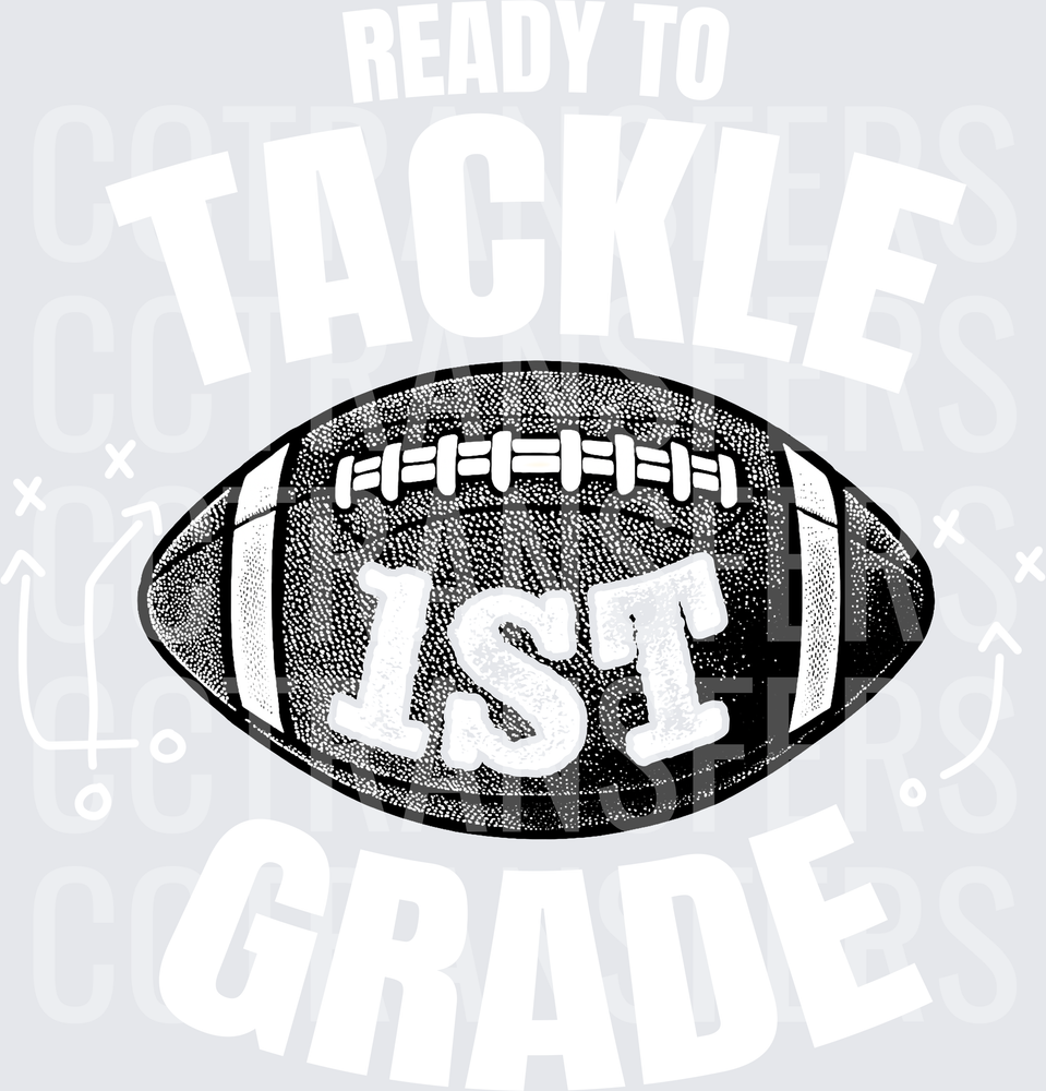 Black and White Football with IST Lettering (DTF)