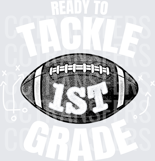 Black and White Football with IST Lettering (DTF)