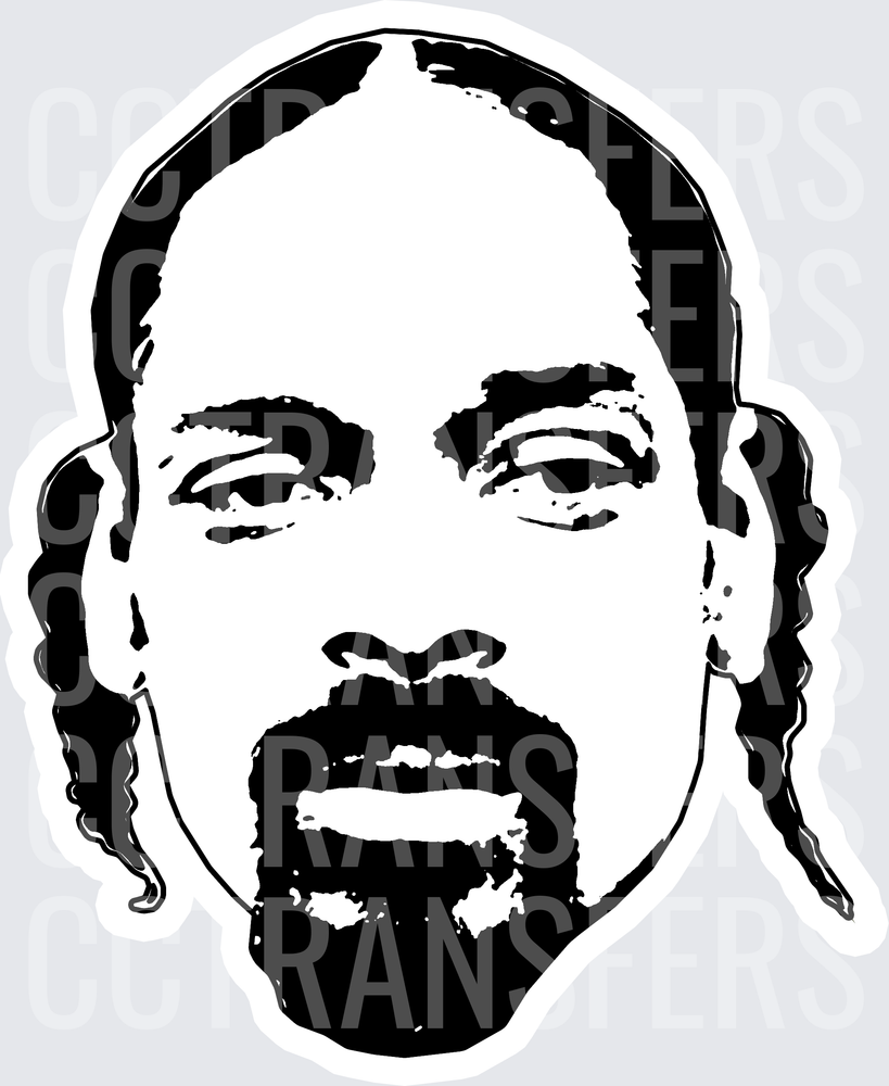 Black & White Rap Icon Face With Braids Portrait (DTF)