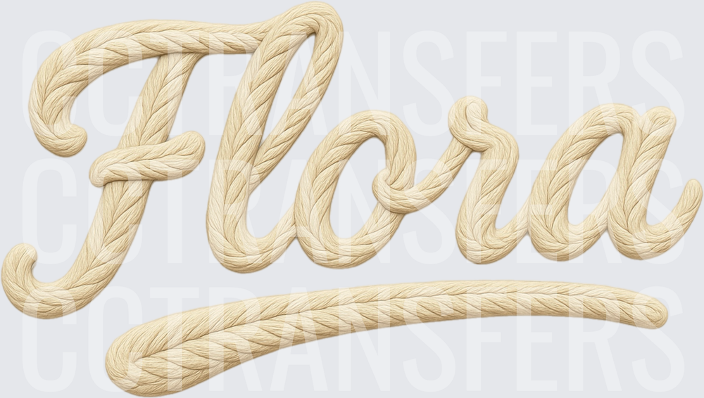Flora Rope Text Script Name Design (DTF)