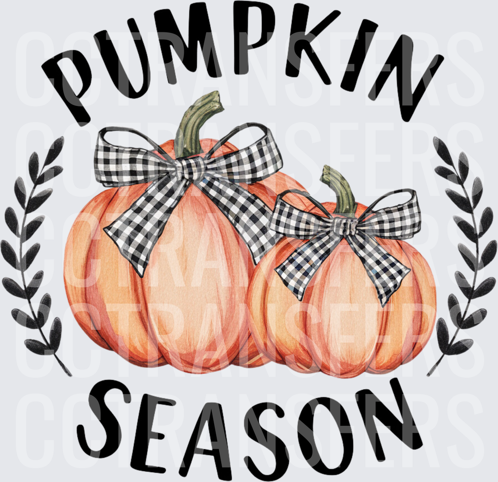Pumpkin Season Buffalo Plaid Bow Fall Harvest (DTF)