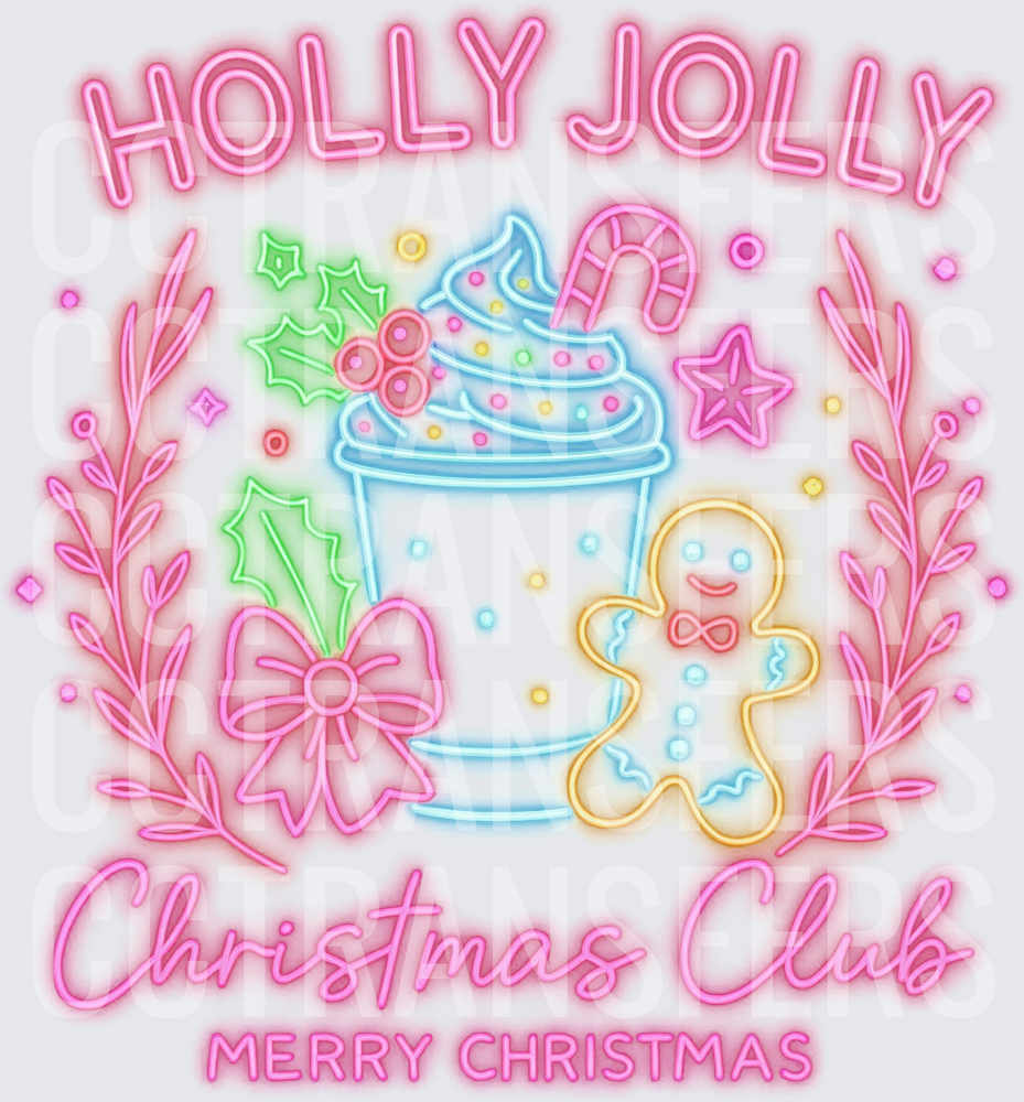 Holly Jolly Christmas Club Merry Christmas Neon (DTF)