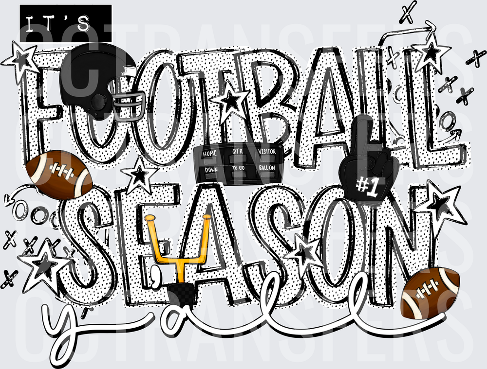 It's Football Season Y'all Doodle Lettering (DTF)