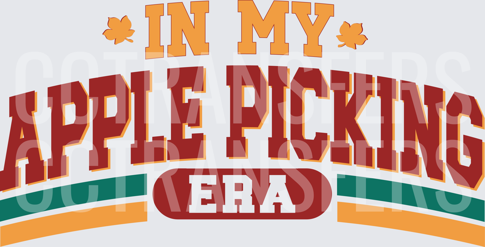 In My Apple Picking Era Fall Leaves Varsity Stripe (DTF)