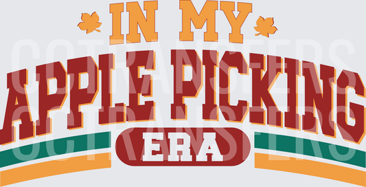 In My Apple Picking Era Fall Leaves Varsity Stripe (DTF)