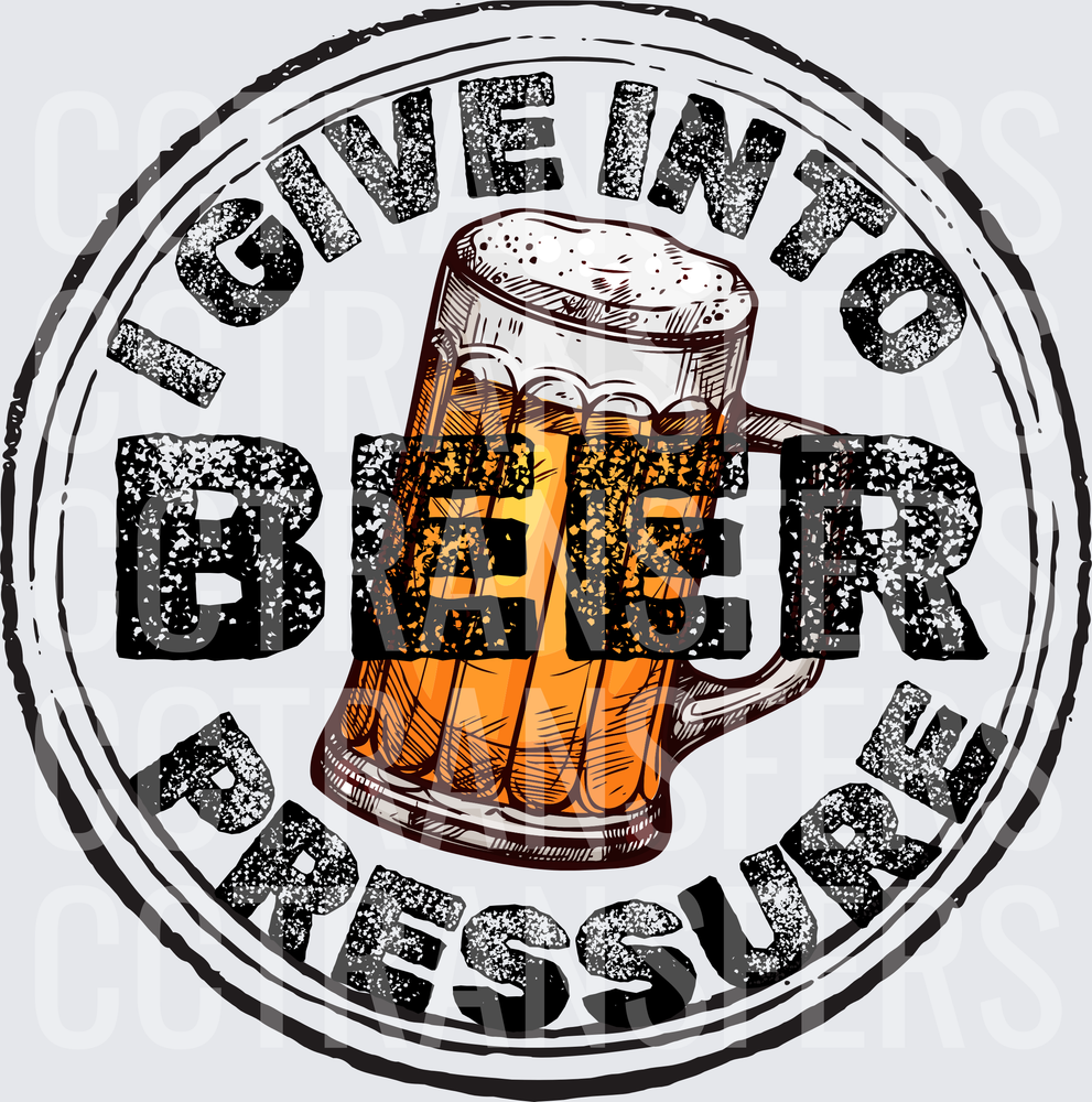 I Give Into Beer Pressure Grunge Stamp Mug (DTF)
