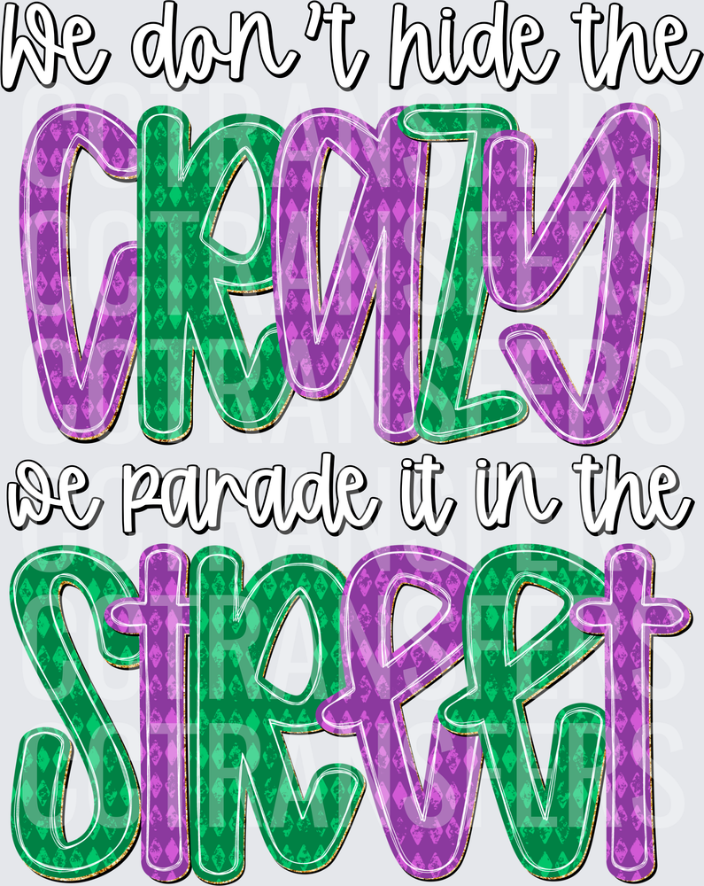We Don't Hide The Crazy We Parade It In The Street (DTF)