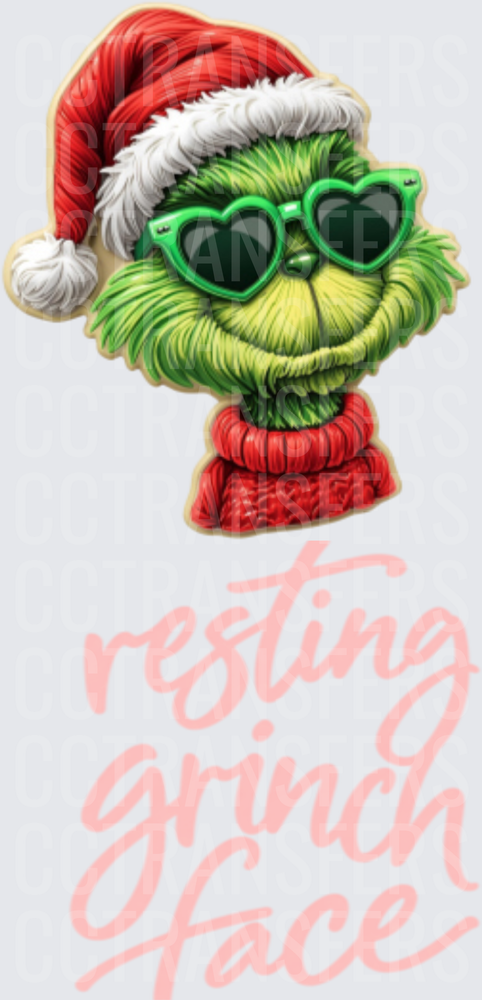 Resting G-Man Face Santa Hat Heart Sunglasses (DTF)