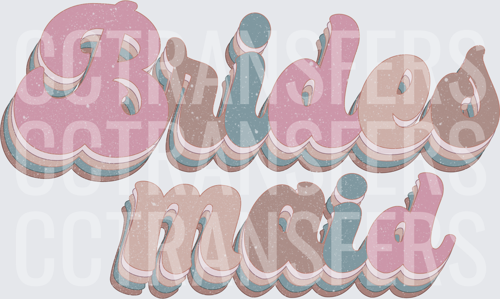 Retro Layered Bridesmaid Glitter Script (DTF)