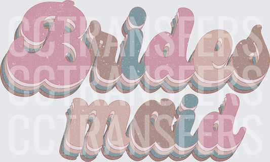 Retro Layered Bridesmaid Glitter Script (DTF)