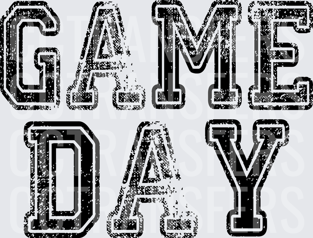 Game Day Bold Distressed Varsity Block Letter (DTF)