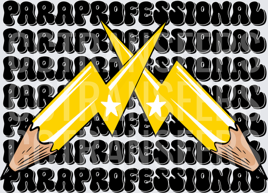 Paraprofessional Crossed Lightning Bolts Repeat Pattern (DTF)