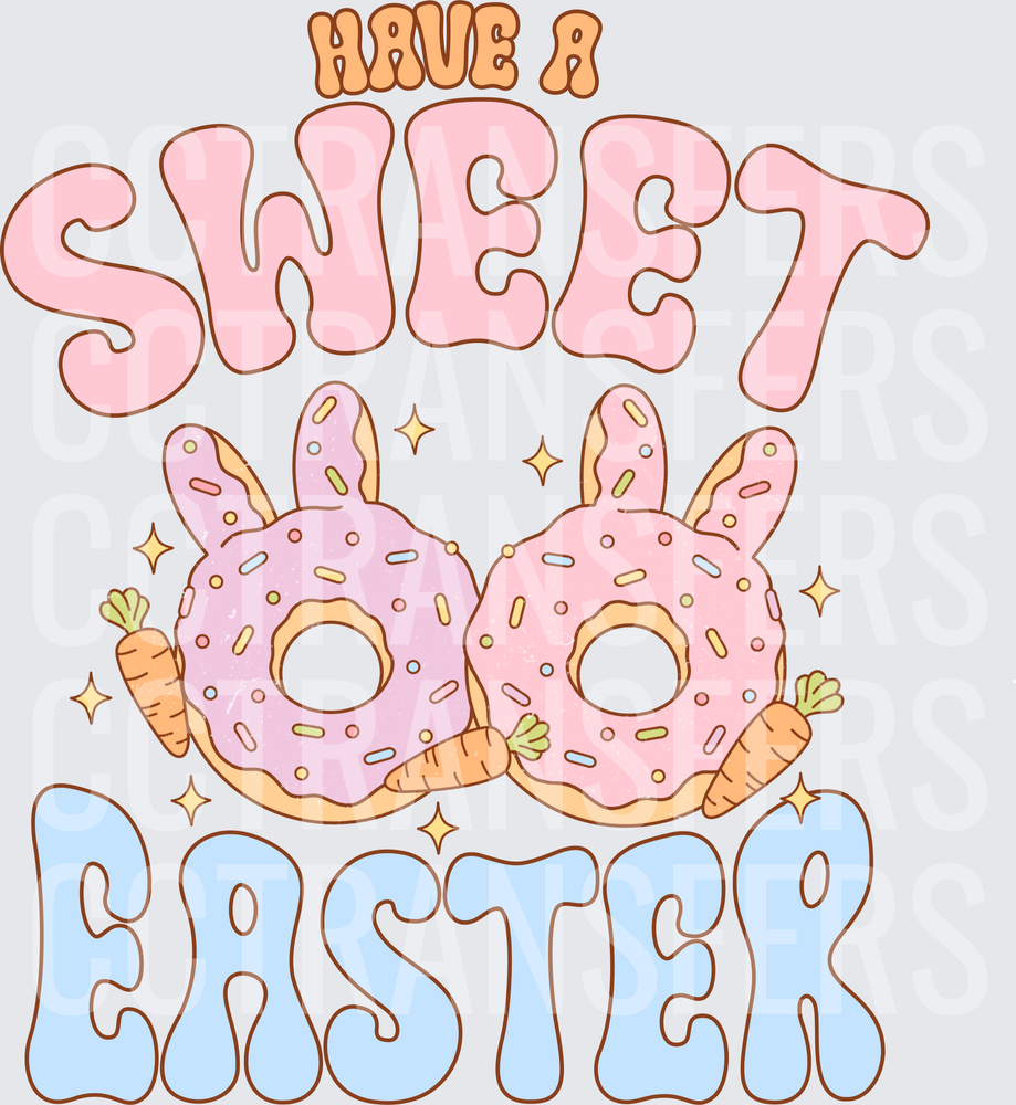 Have A Sweet Easter Bunny Ear Donuts With Carrots (DTF)