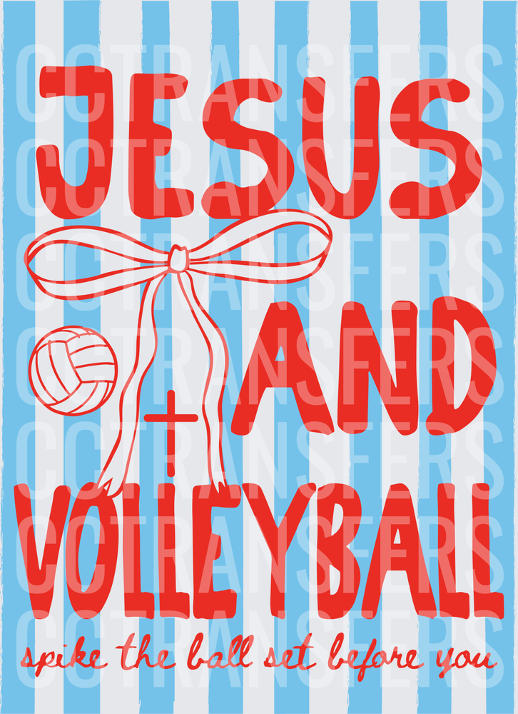 Jesus and Volleyball Spike the Ball Set Before You (DTF)