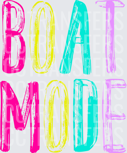 Boat Mode Bold Colorful Brush Letter Typography (DTF)