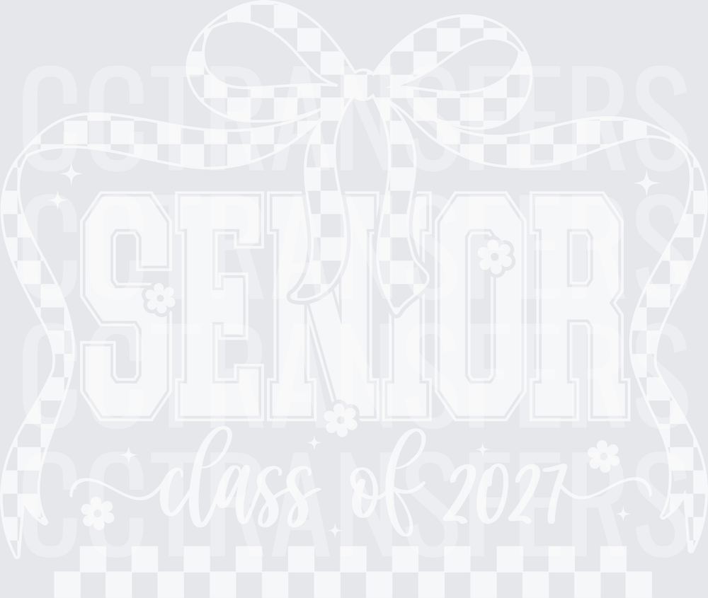 Senior Class of 2027 Checkered Bow Graduation (DTF)