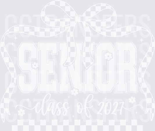 Senior Class of 2027 Checkered Bow Graduation (DTF)