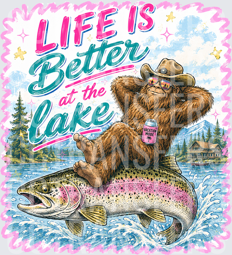 Life Is Better At The Lake Sasquatch Riding Trout (DTF)