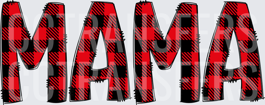 Red Black Buffalo Plaid MAMA Bold Letters (DTF)