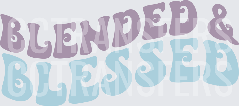 Blended & Blessed Retro Groovy Wavy Text (DTF)