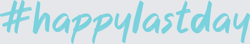 #happylastday Teal Hashtag Script Lettering (DTF)