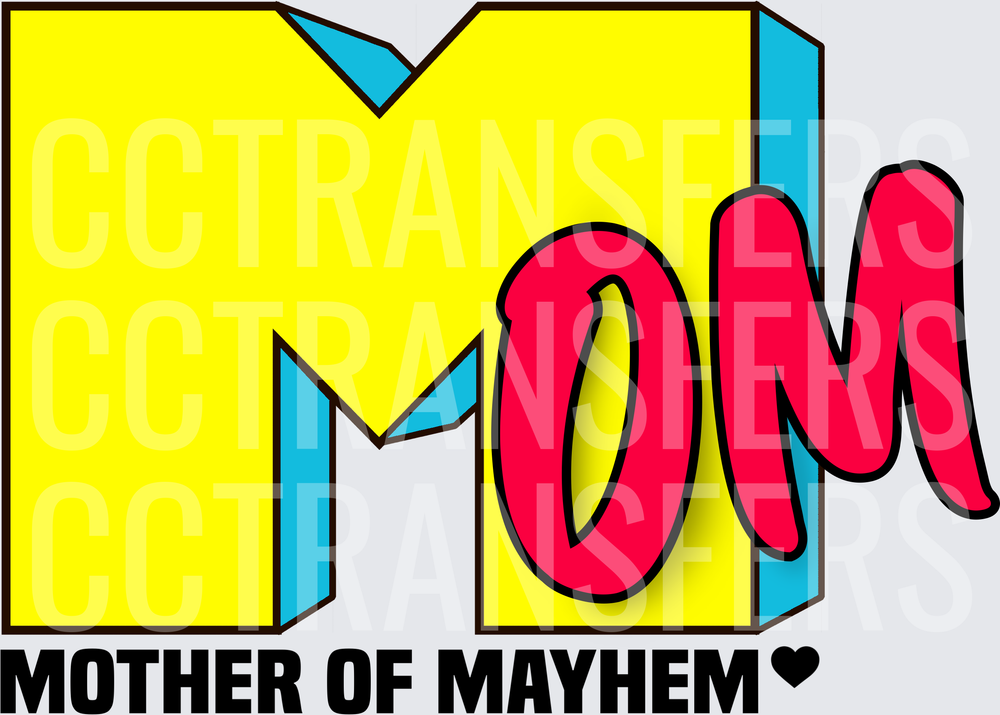 Mom Mother of Mayhem Bold Retro Logo (DTF)