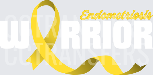 Endometriosis Yellow Awareness Ribbon Script (DTF)