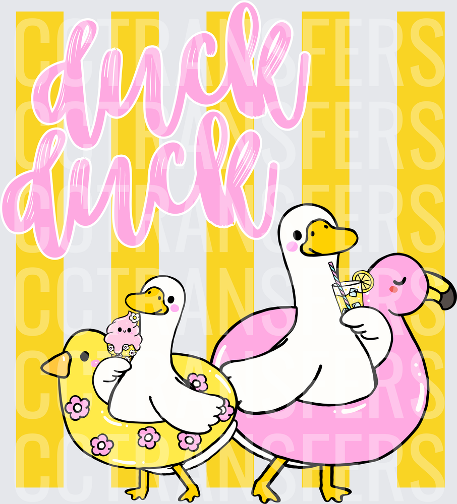 Duck Duck Cute Geese with Flamingo & Chick Pool Floats (DTF)