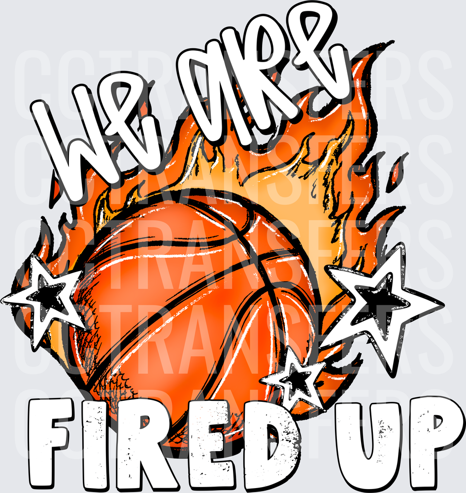 We Mrs Fired Up Flaming Basketball Stars DTF