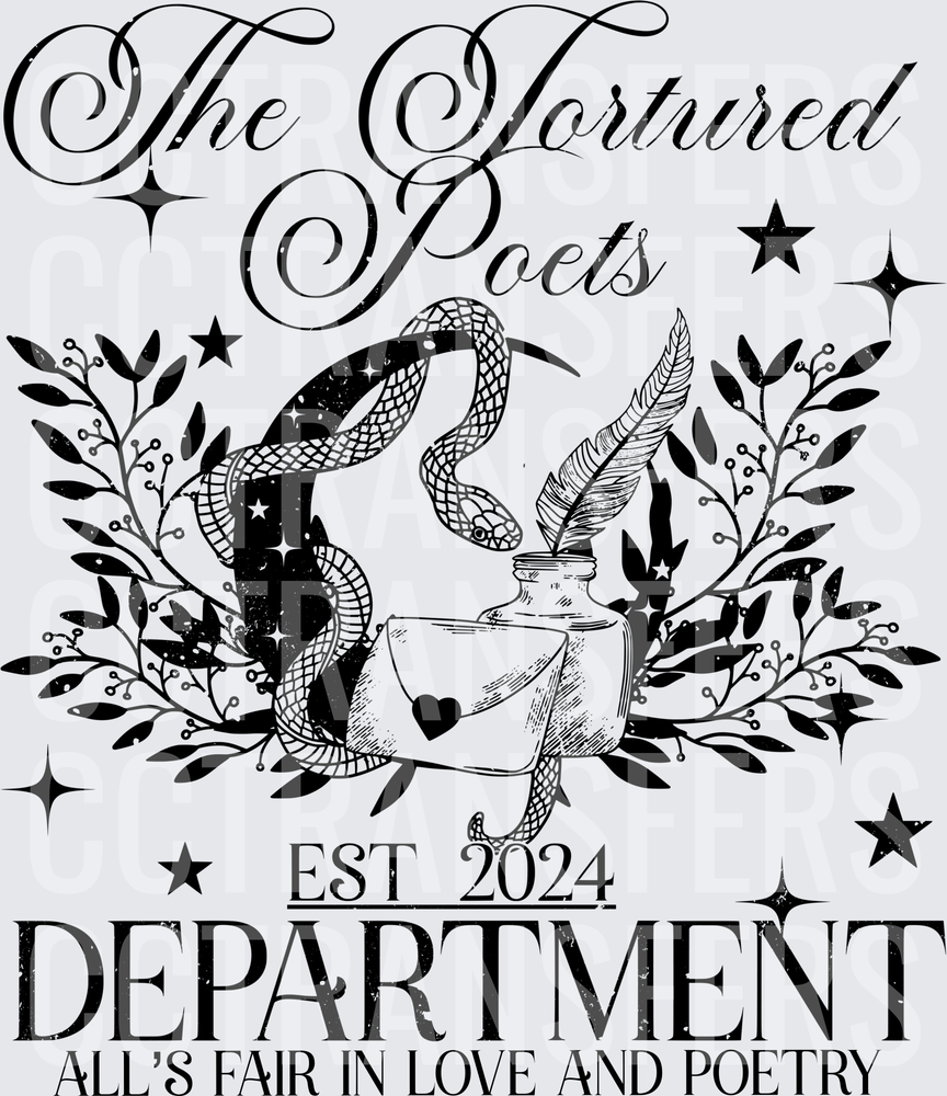 Tortured Poets Department Est 2024 Snake Ink Quill (DTF)