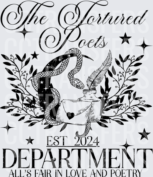 Tortured Poets Department Est 2024 Snake Ink Quill (DTF)