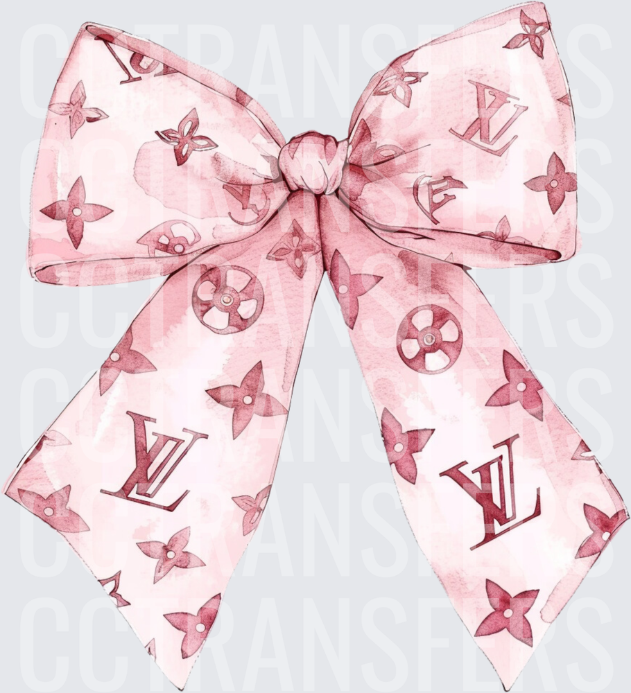Pink Luxury Monogram Watercolor Bow (DTF)